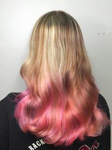 pink and blonde balayage
