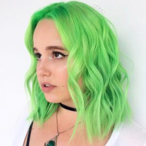 color trends 2021 neon green hair color