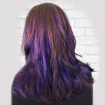 purple balayage hair coloring womans salon plano