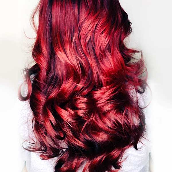 red hair with highlights